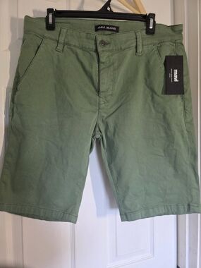 NWT Mavi Jacob Chino Short Men Green Size 34 Logo Normcor See Pics & Description
